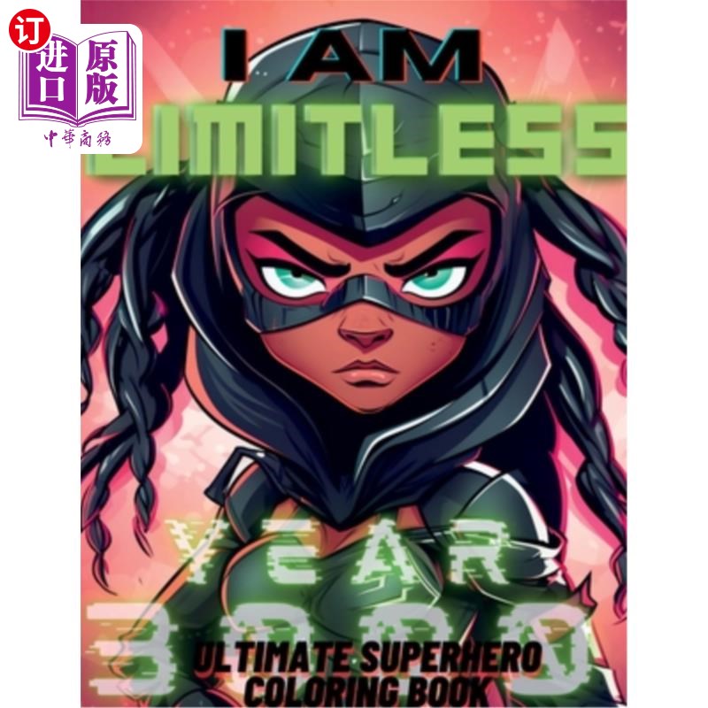 海外直订I Am Limitless Ultimate Superhero Coloring Book For Black and Brown Kids Little  我是无限的终极超级英雄涂色图片