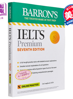 预售 IELTS Premium 6 Practice Tests Comprehensive Review 巴朗雅思考试备考高级版第七版 6次模拟考试复习在线音频【中商原版?