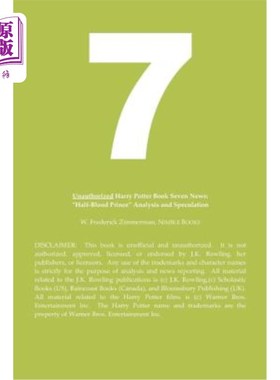 海外直订Unauthorized Harry Potter and the Deathly Hallows News: Half-Blood Prince Analys 未经授权的《哈利波特与死亡