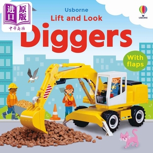 and 中商原版 低幼翻翻书 挖掘机 Lift 亲子图画书 Diggers Look 游戏书 尤斯伯恩翻翻看 英文原版 进口童书 幼儿纸板书