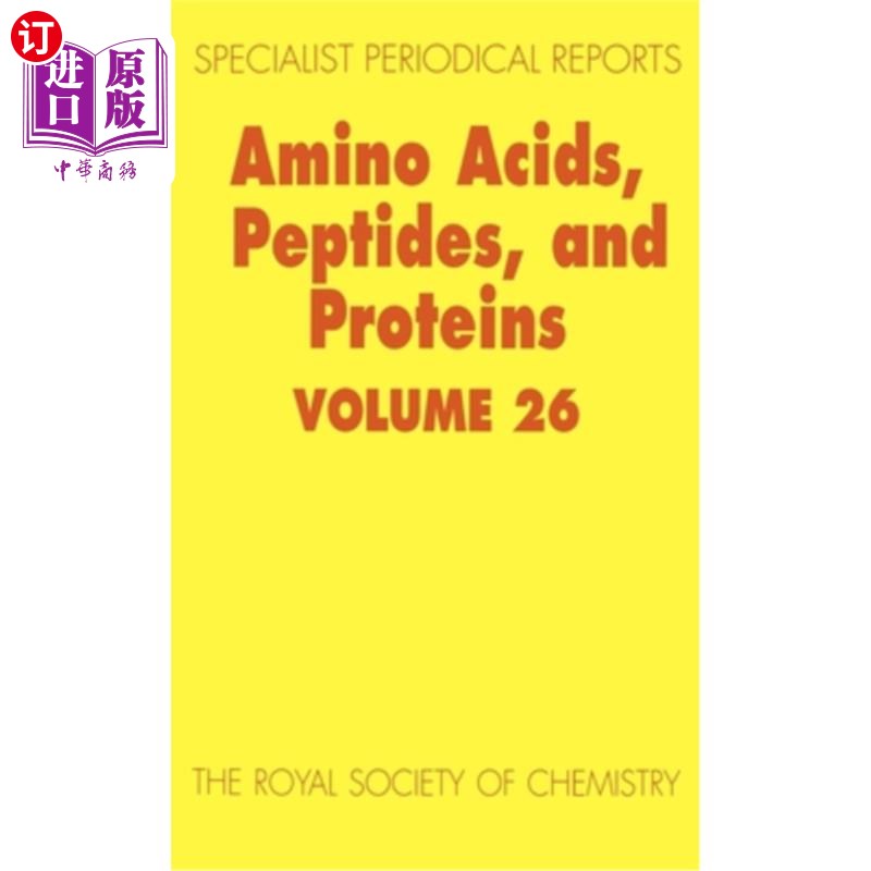海外直订Amino Acids, Peptides and Proteins: Volume 26 氨基酸、肽和蛋白质：第26卷