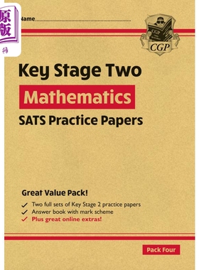 新KS2 Maths SATS实践论文套装4 New KS2 Maths SATS Practice Papers Pack 4 with free Online Extras 英文原版【中商原版】