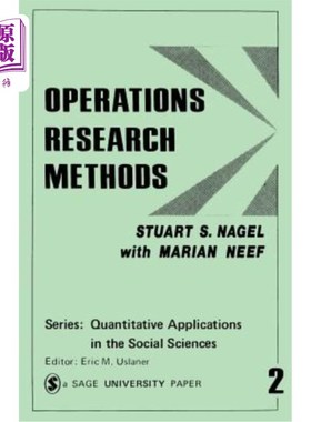 海外直订Operations Research Methods: As Applied to Political Science and the Legal Proce 运筹学方法:应用于政治学和