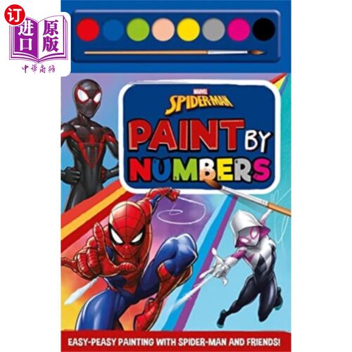 海外直订Marvel Spider-Man: Paint By Numbers 《漫威蜘蛛侠:数字画法