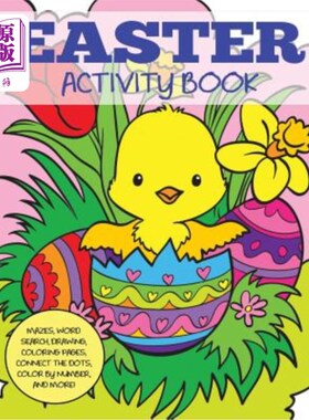 海外直订Easter Activity Book: Mazes, Word Search, Drawing, Coloring Pages, Connect the D 复活节活动书：迷宫，单词搜