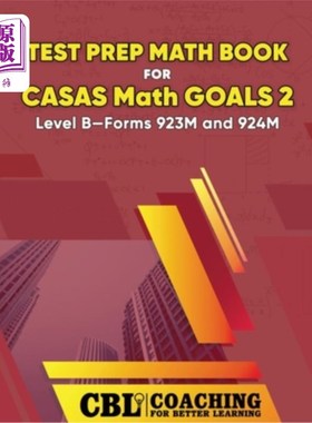 海外直订Test Prep Math Book for CASAS Math GOALS 2 Level B-Forms 923M and 924M CASAS数学目标2级b -表格923M