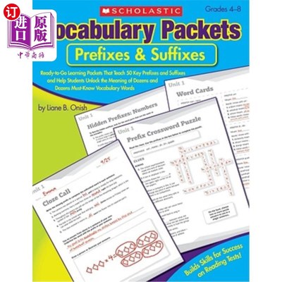 海外直订Vocabulary Packets: Prefixes & Suffixes: Ready-To-Go Learning Packets That Teach 词汇包：前缀和后缀：准备好