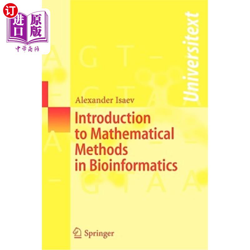 海外直订Introduction to Mathematical Methods in Bioinformatics 生物信息学中的数学方法简介