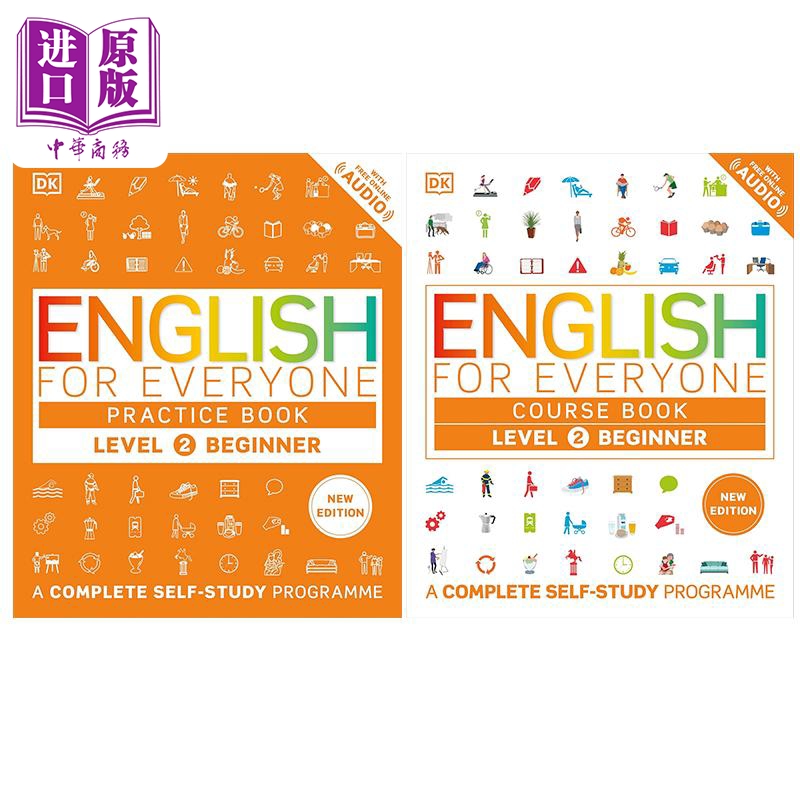英文原版 DK人人学英语2 课本+练习册 English for Everyone Level 2 Beginners Course Practice Book 进口图书【中商原版】
