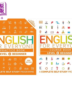 英文原版 DK人人学英语2 课本+练习册 English for Everyone Level 2 Beginners Course Practice Book 进口图书【中商原版】