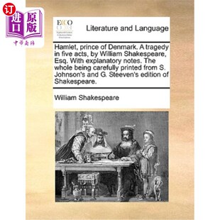 Esq. Tragedy 海外直订Hamlet Five Shakespeare 哈姆雷特 William Denmark. Acts 五幕 丹麦王子 Prince