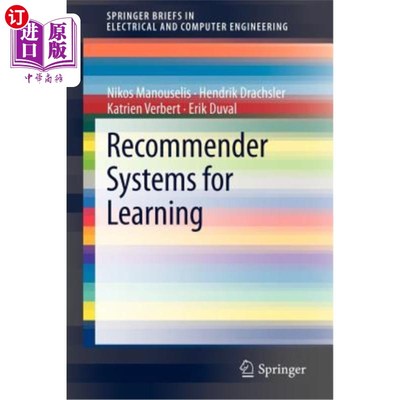 海外直订Recommender Systems for Learning 学习推荐系统