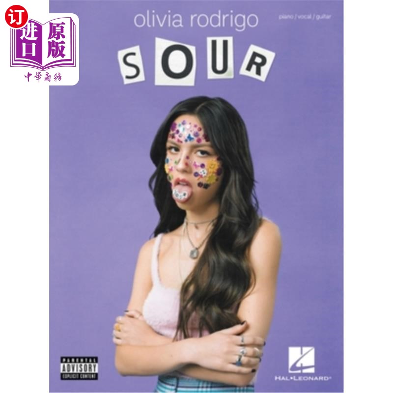 海外直订Olivia Rodrigo - Sour: Piano/Vocal/Guitar Songbook 奥利维亚罗德里戈-酸:钢琴/声乐/吉他歌曲册 书籍/杂志/报纸 艺术类原版书 原图主图