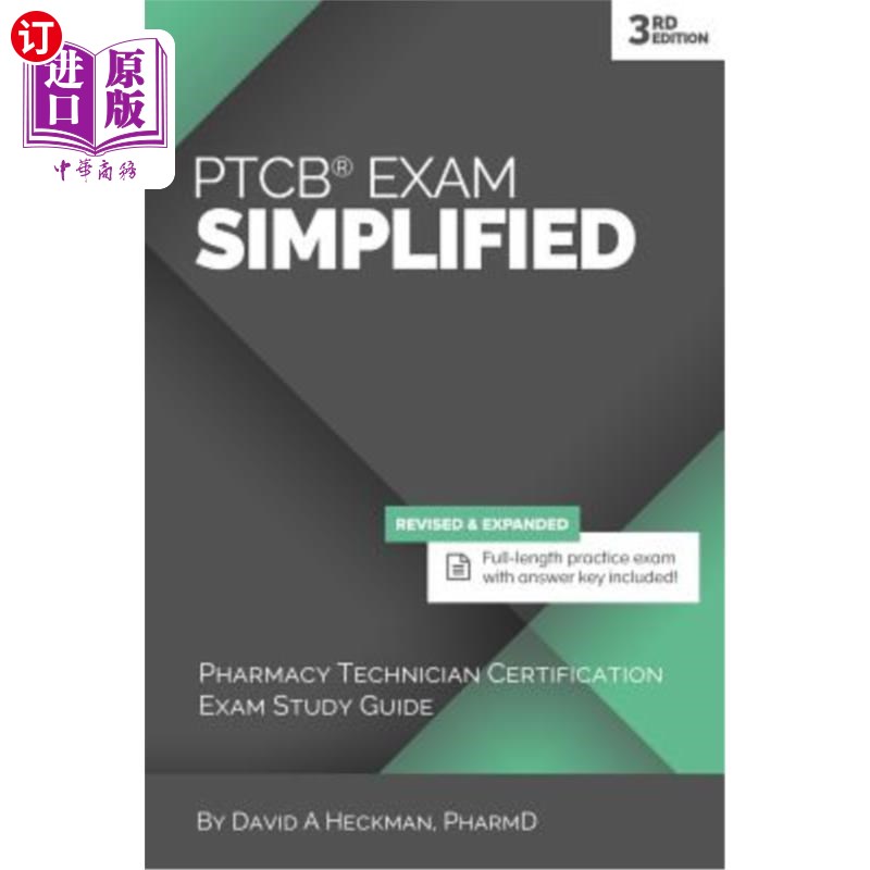 海外直订医药图书PTCB Exam Simplified, 3rd Edition: Pharmacy Technician Certification Exam Study  简化PTCB考试，第3