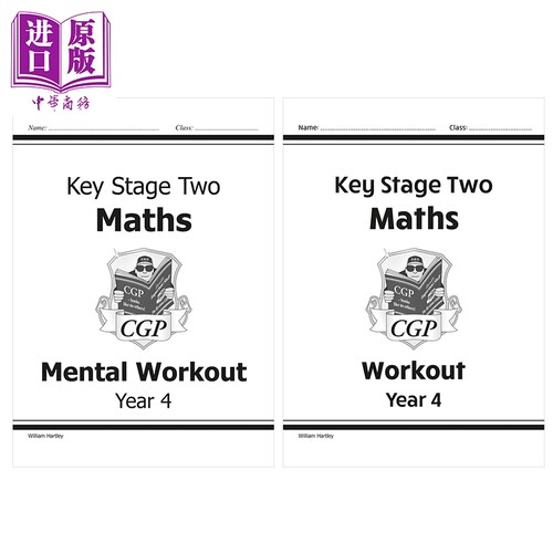 英国原版CGP 小学四年级 数学+心算练习册2册 KS2 Maths & Mental Maths Workout Year 4 英文原版进口数学练习题【中商原版?
