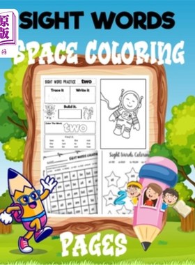 海外直订Sight Word & Space Coloring Pages: Activity Book for Kids with Learn to Read and Sight Word