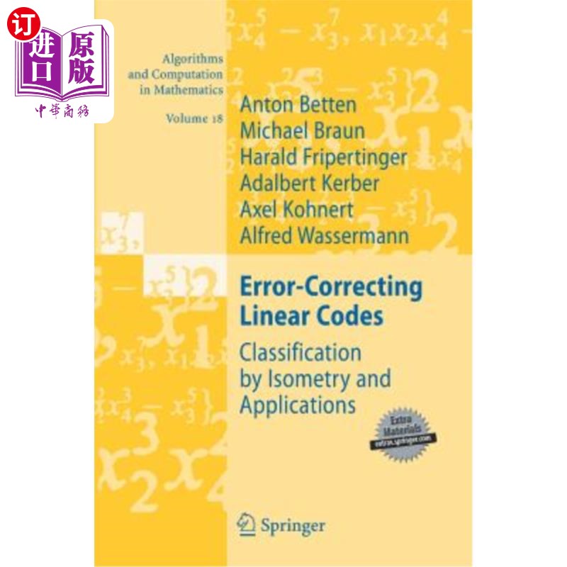 海外直订Error-Correcting Linear Codes: Classification by Isometry and Applications 纠错线性码的等距分类及其应用