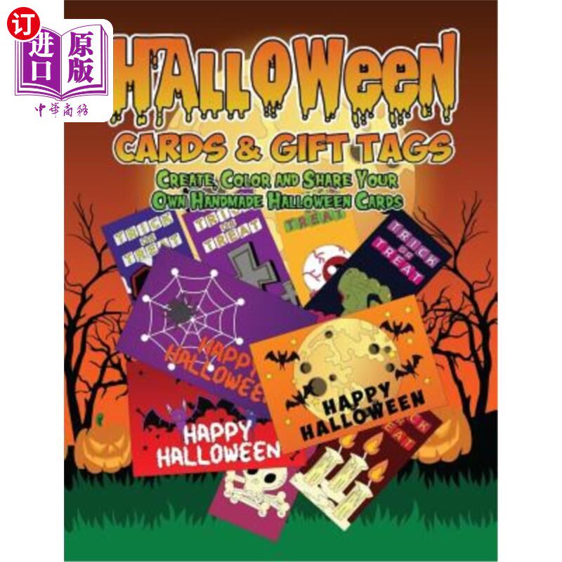 【中商海外直订】halloween cards & gift tags: create, color and s