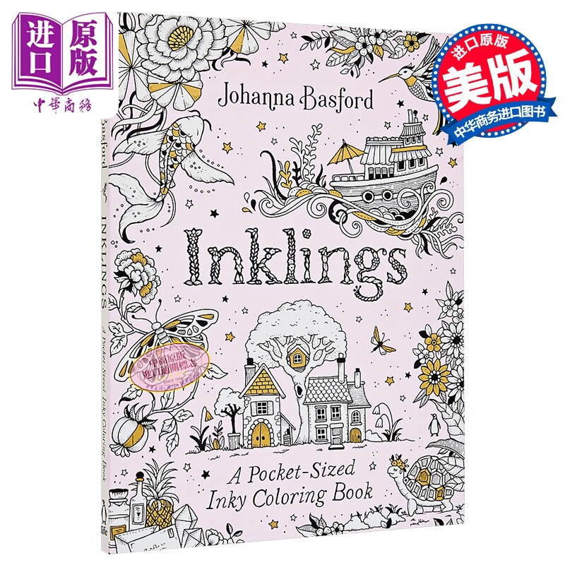 墨迹 口袋涂色本 Inklings A Pocket-Sized Inky Coloring Book 英文原版 Johanna Basford【中商原版】 - 实物图