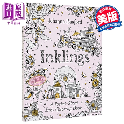 墨迹 口袋涂色本 Inklings A Pocket-Sized Inky Coloring Book 英文原版 Johanna Basford【中商原版】