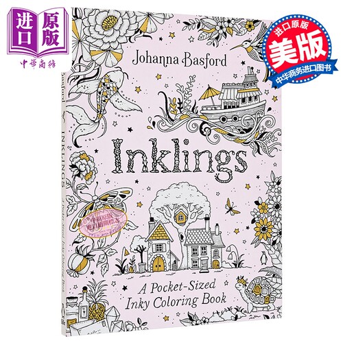 墨迹 口袋涂色本 Inklings A Pocket-Sized Inky Coloring Book 英文原版 Johanna Basford【中商原版】