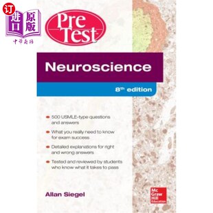 海外直订医药图书Neuroscience Pretest Self-Assessment and Review, 8th Edition 神经科学预测试自我评估与回顾,第8版