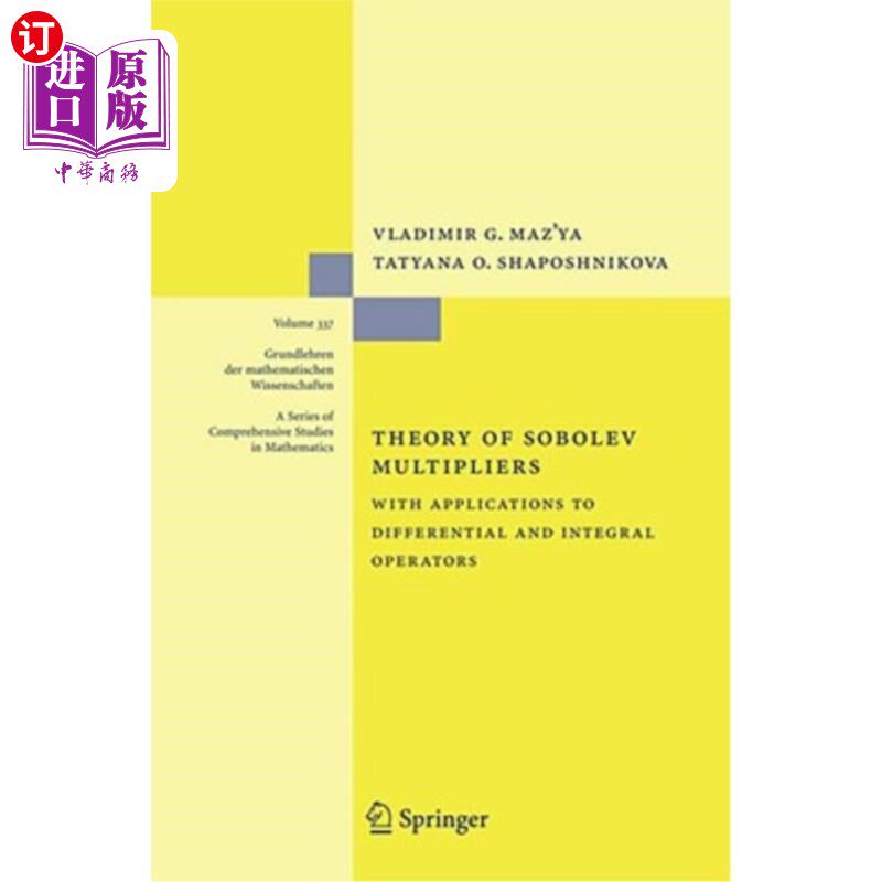海外直订Theory of Sobolev Multipliers: With Applications to Differential and Integral Op