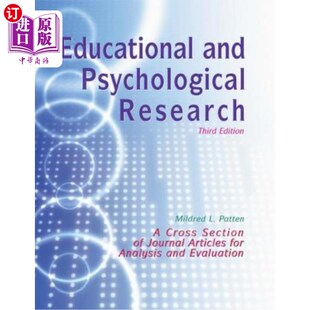 海外直订Educational and Psychological Research: A Cross-Section of Journal Articles for  教育和心理研究:用于分析和