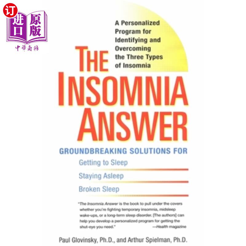 海外直订医药图书The Insomnia Answer: A Personalized Program for Identifying and Overcoming the T 失眠的答案:一个识