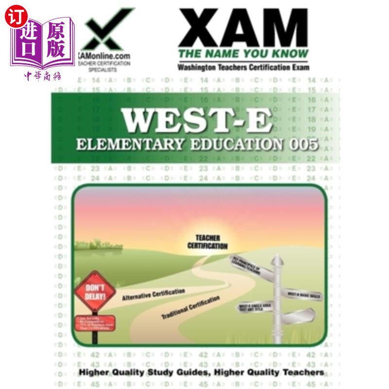 海外直订West-E Elementary Education 005: Teacher Certification Exam WEST-E基础教育005：教师资格考试