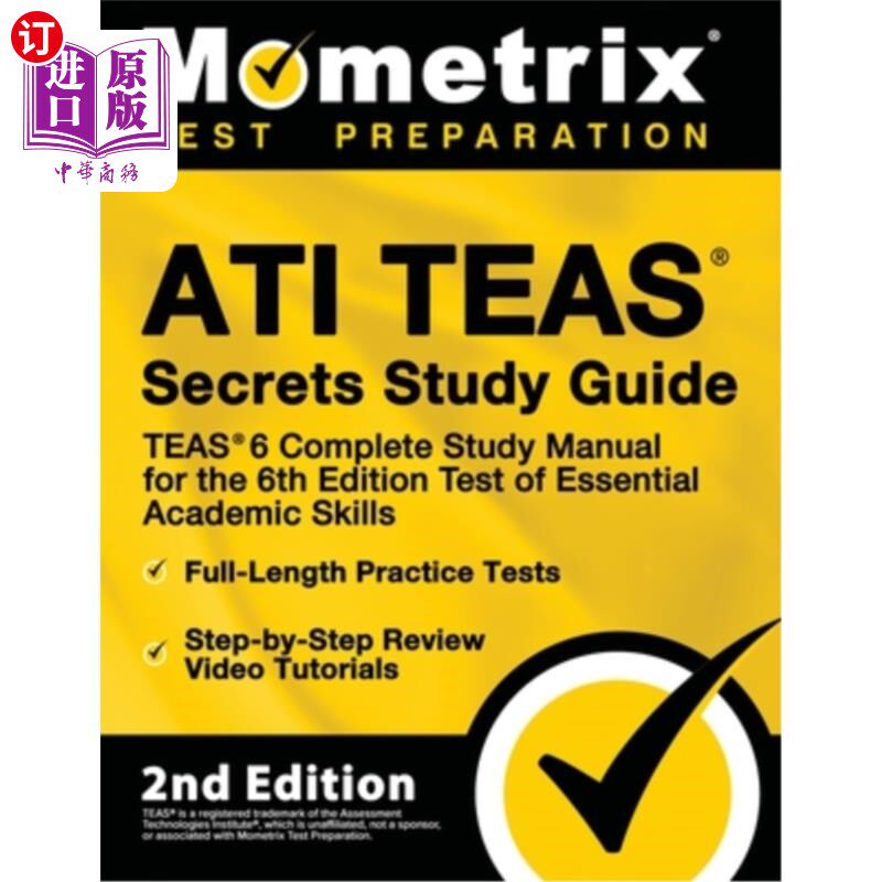 海外直订医药图书Ati Teas Secrets Study Guide - Teas 6 Complete Study Manual, Full-Length Practic Ati茶秘密研究指南
