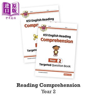 英国CGP原版 KS1 New Question English Book Targeted Comprehension小学2年级英语阅读理解2册练习含答案 中商原版 Reading