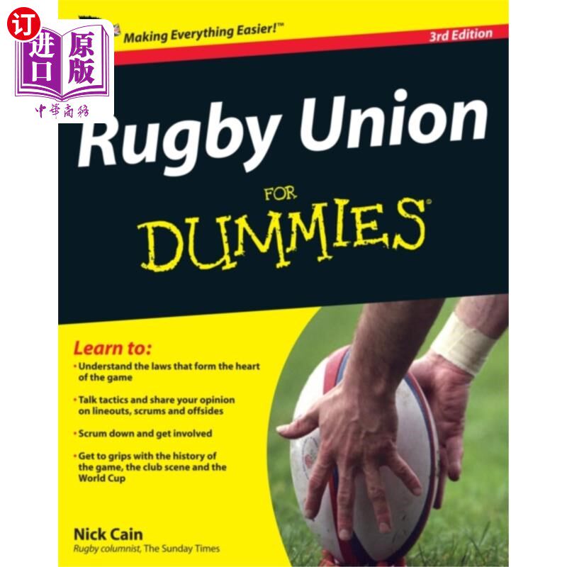 海外直订Rugby Union For Dummies 3e 傻瓜橄榄球联盟3e