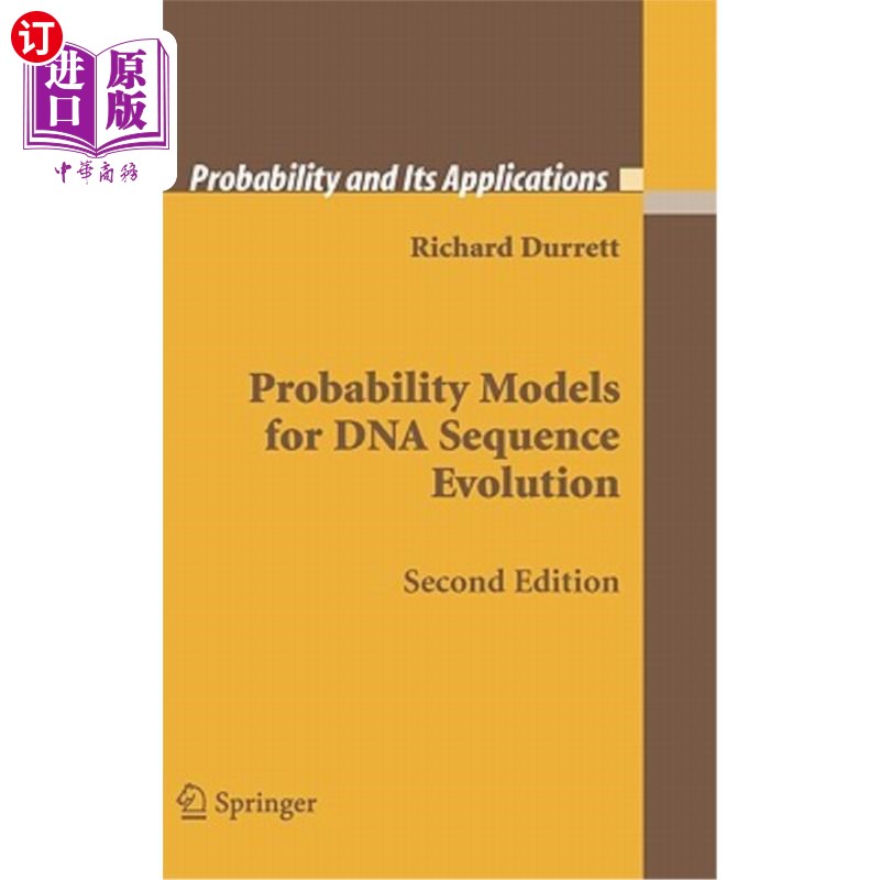 海外直订Probability Models for DNA Sequence Evolution DNA序列进化的概率模型