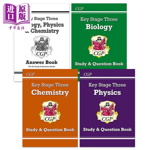 英国CGP原版物理化学生物KS3进阶学习问题书含答案套装4册【中商原版】