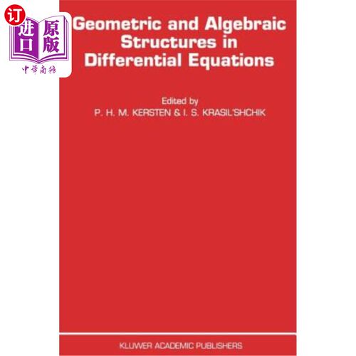 海外直订Geometric and Algebraic Structures in Differential Equations 微分方程中的几何和代数结构“，