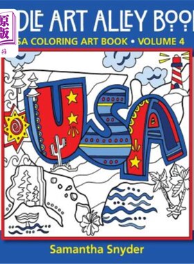 海外直订USA Coloring Art Book 美国彩色艺术书