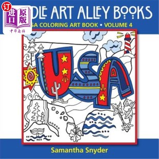 海外直订USA Coloring Art Book 美国彩色艺术书