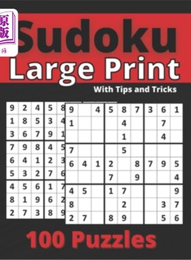 海外直订Sudoku Large Print With Tips and Tricks: One Puzzle Per Page -Medium to Hard Puz
