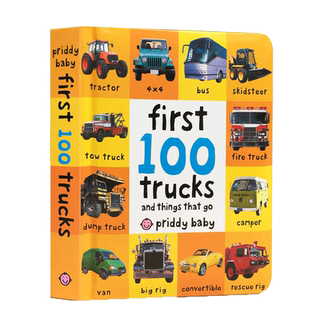 现货 【中商原版】一百种卡车 英文原版 First 100 Trucks And Things That Go 图画单词书 Roger Priddy 幼儿启蒙认知