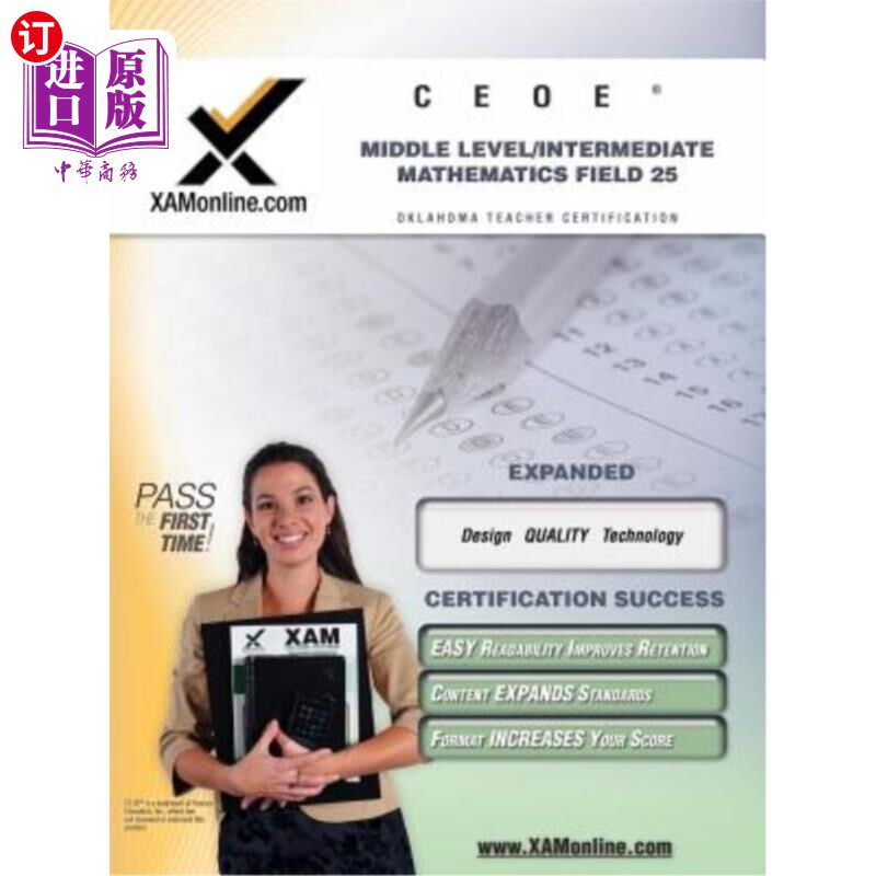 海外直订Ceoe Osat Middle-Level Intermediate Mathematics Field 25 Teacher Certification T CEOE OSAT中