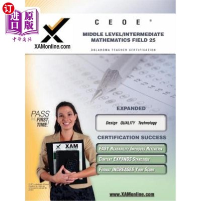 海外直订Ceoe Osat Middle-Level Intermediate Mathematics Field 25 Teacher Certification T CEOE OSAT中