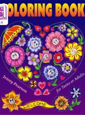 海外直订Coloring Book for Teens or Adults: Stress Relief & Relaxation (Marker Friendly) 青少年或成人彩绘书：压力缓