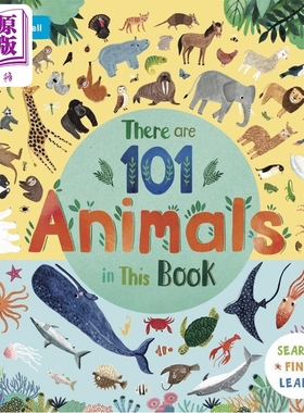 101种动物在这里 英文原版 There Are 101 Animals In This Book 翻翻纸板书 2-6岁 配对游戏活动书 进口图书【中商原版】