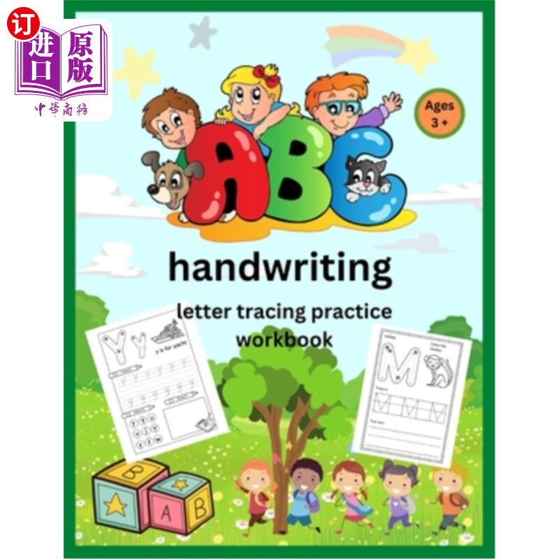海外直订ABC Letter tracing practice for kids ages 3 - 5 适合3 - 5岁儿童的字母描摹练习