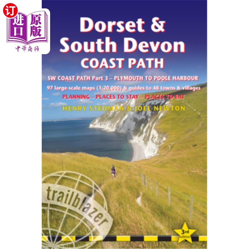 海外直订Dorset & South Devon Coast Path: (Sw Coast Path Part 3) - Includes 97 Large-Scal 多塞特和南德文海岸路径:(西