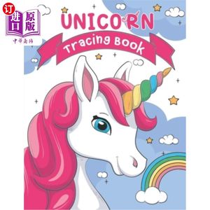 海外直订Unicorn Tracing Book: Kids Handwriting Workbook, Trace Capital and Lowercase Let独角兽追踪书:孩子手写工作