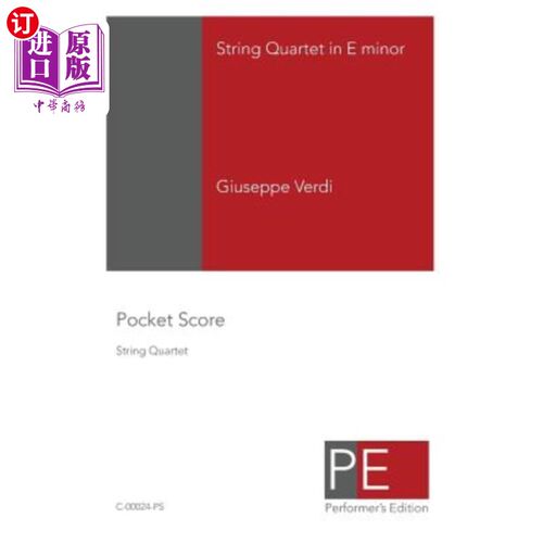 海外直订String Quartet In E Minor: Pocket Score E小调弦乐四重奏：袖珍乐谱