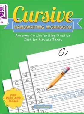 海外直订Cursive Handwriting Workbook: Awesome Cursive Writing Practice Book for Kids and 草书书法练习册:Aw