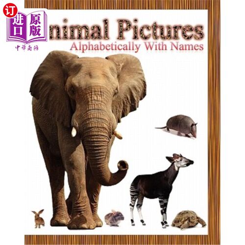 海外直订Animal Pictures Alphabetically with Names 按字母顺序排列的动物图片